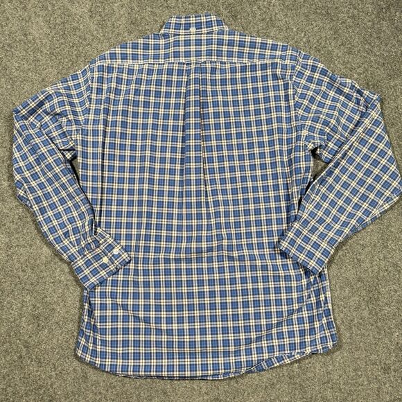 Faconnable Classique Blue Brown Plaid Button Shirt Men’s Medium - Picture 3 of 8